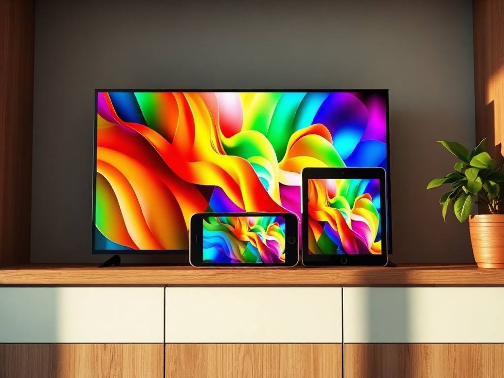 IPTV Illegales 4K Streaming auf dem Fernseher im Wohnzimmer